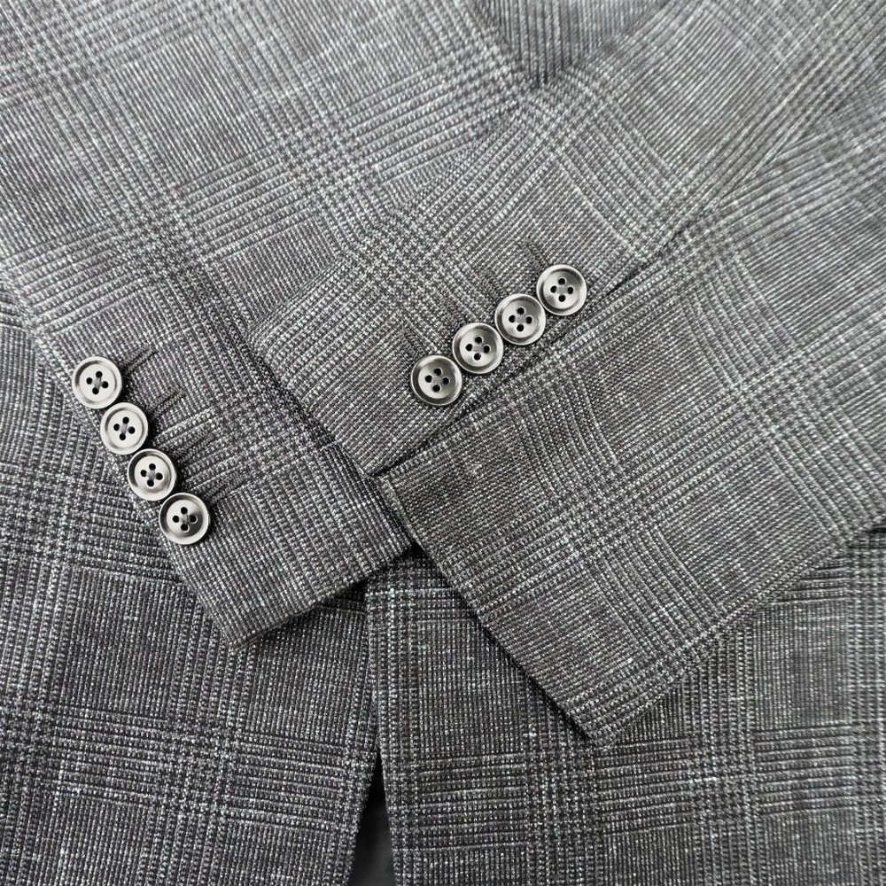 NEW Armani Collezioni Sport Coat Blazer Silk Wool Linen Plaid 48in Chest iTaLY - Picture 7 of 13